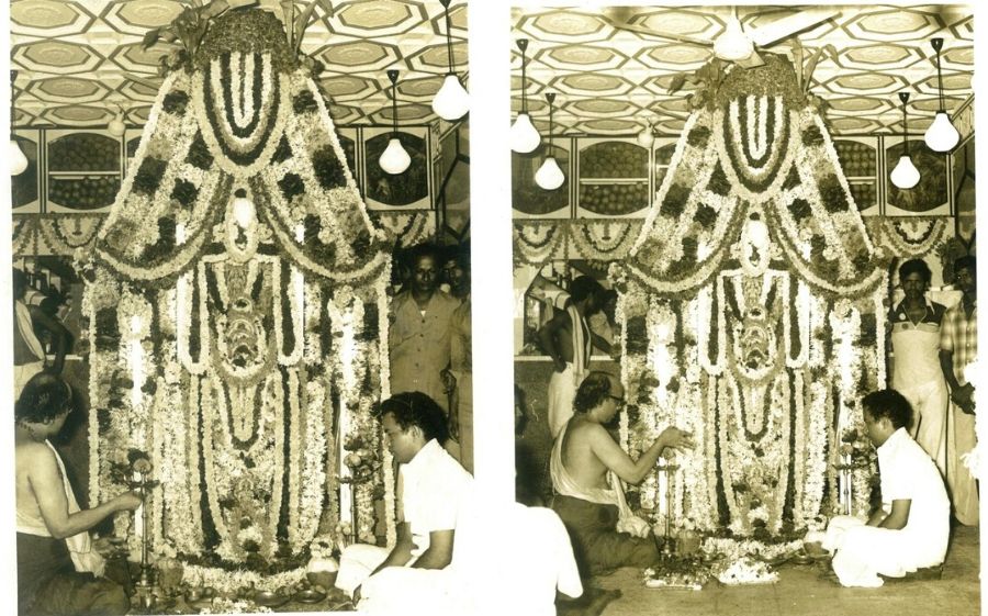 Lord Shiva Pooja during inauguration of Shiv Sagar, Vile Parle (East), Bombay (1981)